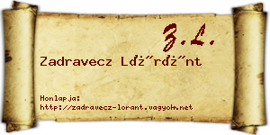 Zadravecz Lóránt névjegykártya